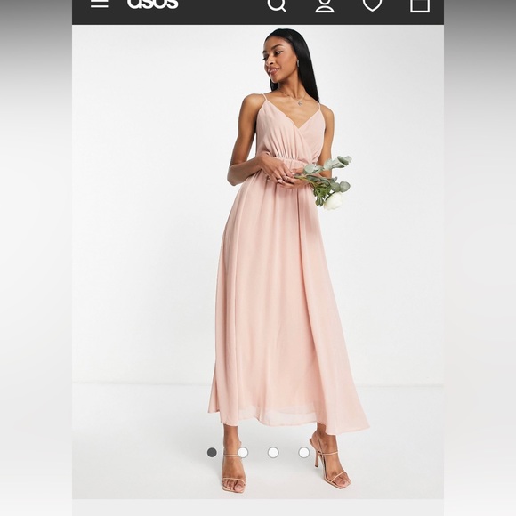 NWT Vila Maxi Dress Misty Rose/Light Pink - Picture 4 of 4